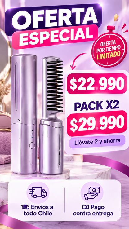 Mini Peine Cepillo Alisador Portátil